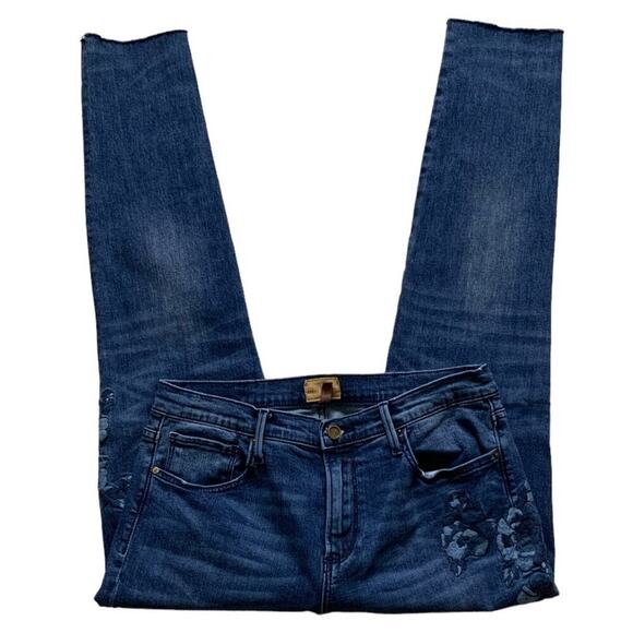 Driftwood Jackie Classic Fit Jeans Womens 31 Mid Rise Straight Embroidered Blue - Picture 7 of 12